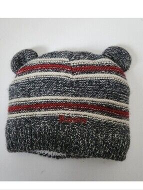 ROOTS | Cabin baby toque beanie hat  red gray stripes